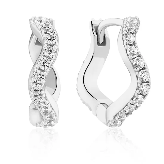 SIF JAKOBS Ohrringe Ellera Waves Grande Silber 925 SJ-E3869-CZ