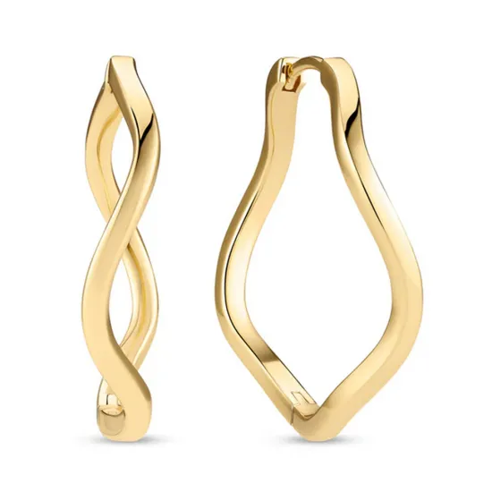 SIF JAKOBS Ohrringe Ellera Waves Pianura X-Grande 925er Silber vergoldet SJ-E3879-YG