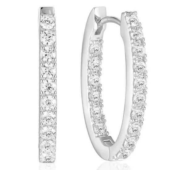 SIF JAKOBS Ohrringe Ellisse Piccolo 925er Silber mit weissen Zirkonias SJ-E2312-CZ