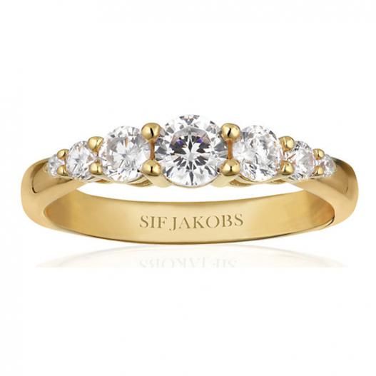 SIF JAKOBS Ring Belluno 925er Silber vergoldet Gr. 54 SJ-R42126-CZ-SG-54