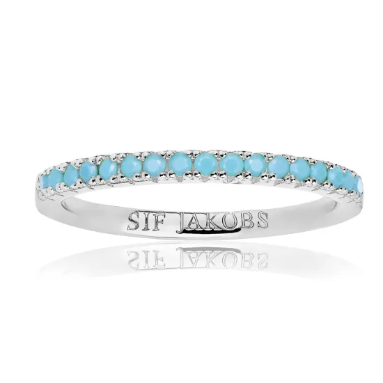 SIF JAKOBS Ring Ellera Silber 925 mit blauen Zirkonias Gr. 58 SJ-R2869-TQ-58