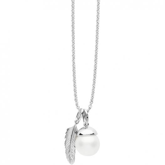 Silver Trends Halskette *Ethno Spirit* Feder Perle Silber 925 ST1353