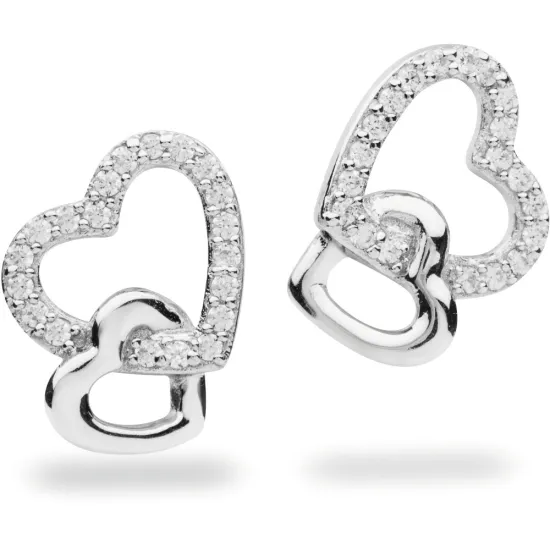 Silver Trends Ohrstecker *Pure Love* 2 Herzen Zirkonia Silber 925 ST1190