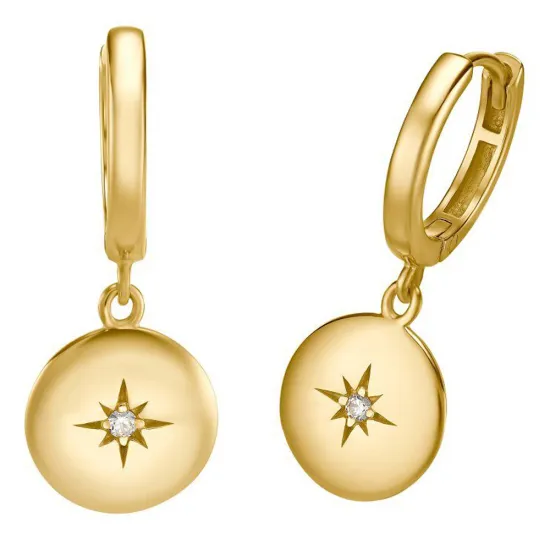 s.Oliver Creolen 925 Silber vergoldet mit Anhänger und Steinchen 2034297