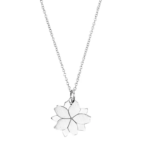 s.Oliver Halskette 925 Silber mit Lotusblütenanhänger 45 cm 2034190