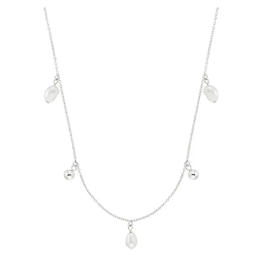 s.Oliver Halskette 925 Silber mit Muschelkernperlen 45 cm 2037815