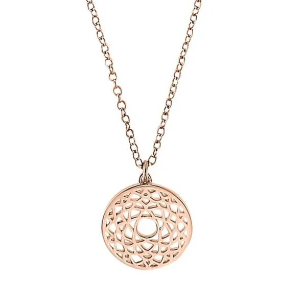 s.Oliver Halskette 925 Silber rose vergoldet Anhänger Chakra Motiv 45 cm 2034178