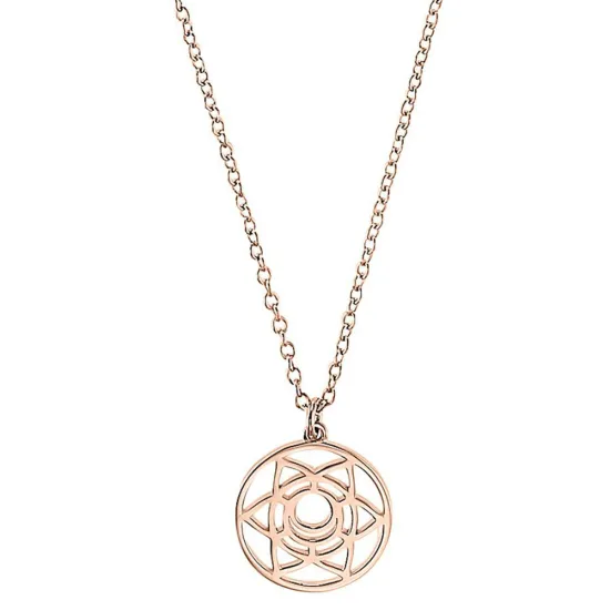 s.Oliver Halskette 925 Silber rose vergoldet Anhänger Chakra Motiv 45 cm 2034180