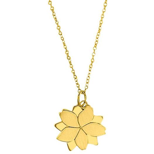 s.Oliver Halskette 925 Silber vergoldet Lotusblüte 45 cm 2034187
