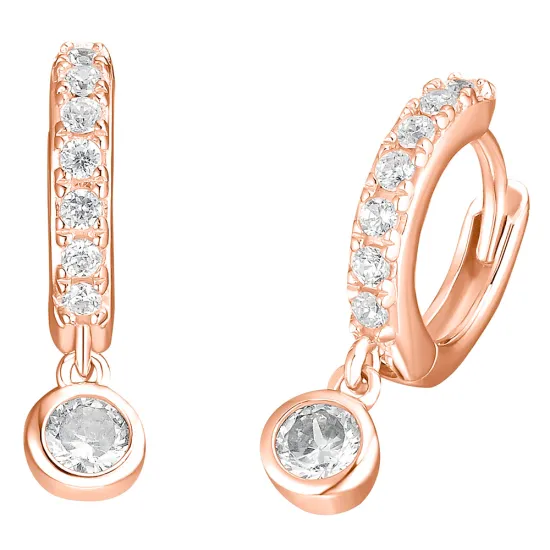 s.Oliver Ohrringe 925 Silber rhodiniert rosevergoldet mit Zirkonia 2032978
