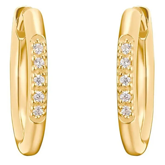 s.Oliver Ohrringe Creolen Silber 925 vergoldet mit Zirkonia 2032825