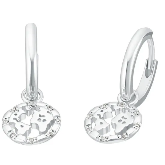 s.Oliver Ohrringe Weltkugel Silber 925 mit Zirkonias 2032802