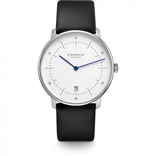 STERNGLAS Armbanduhr NAOS weiß Premium schwarz S01-NA01-PR07