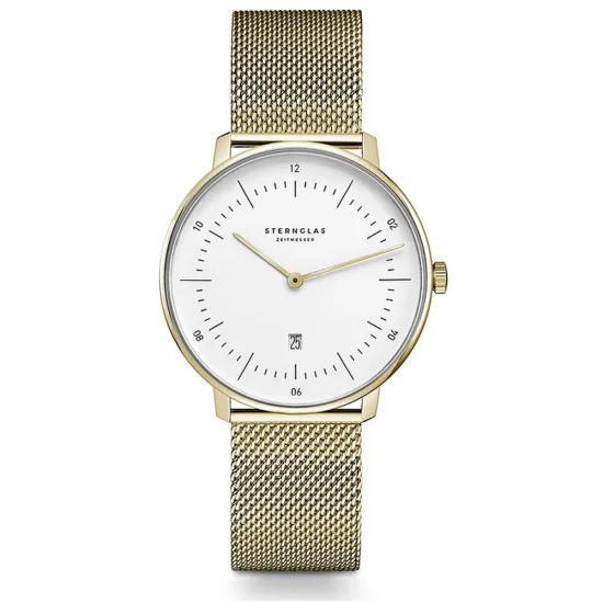 STERNGLAS Damenuhr NAOS XS Milanaiseband goldfarben weiß S01-ND02-MI07