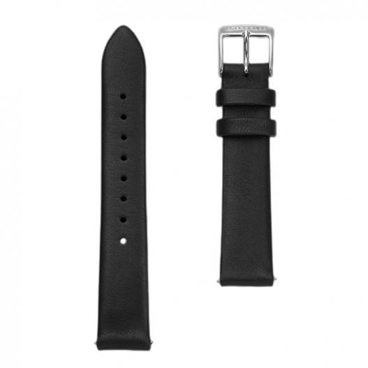 STERNGLAS Leder-Band schwarz mit silberfarbener Schließe 16 mm S03-KL05