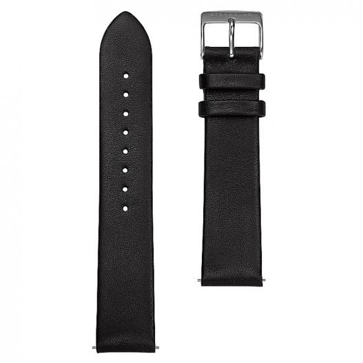 STERNGLAS Leder-Band schwarz mit silberfarbener Schließe 20 mm S03-PR07