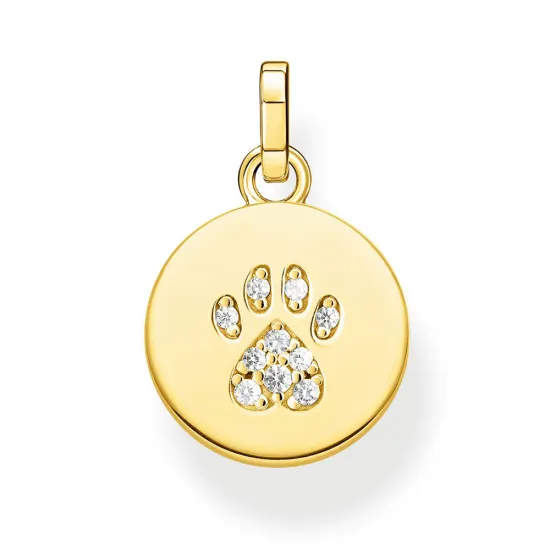 Thomas Sabo Anhänger Coin Pfote Katze Silber 925 vergoldet PE882-414-14