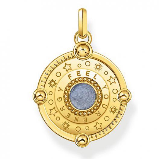 Thomas Sabo Anhänger Emaille blau Sonne und bunte Steine Silber 925 vergoldet PE960-471-1