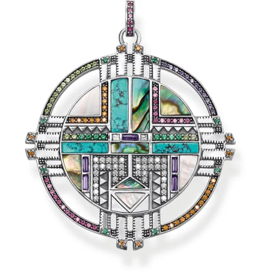 Thomas Sabo Anhänger Sonnensymbol mit Farbsteinen Silber 925 PE-829-987-7