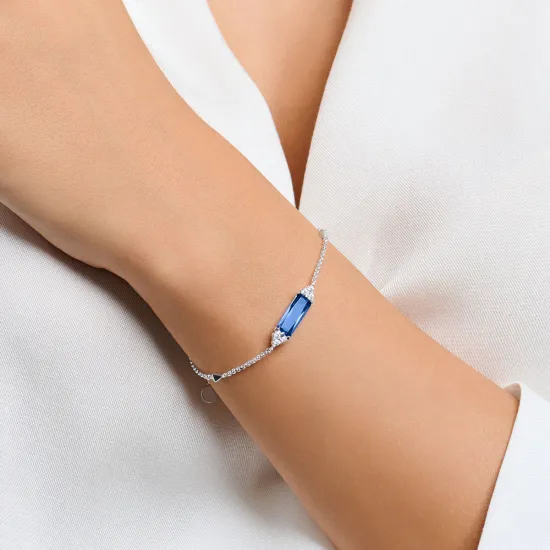 Thomas Sabo Armband mit blauem Stein Silber 925 A2018-166-1-L19V