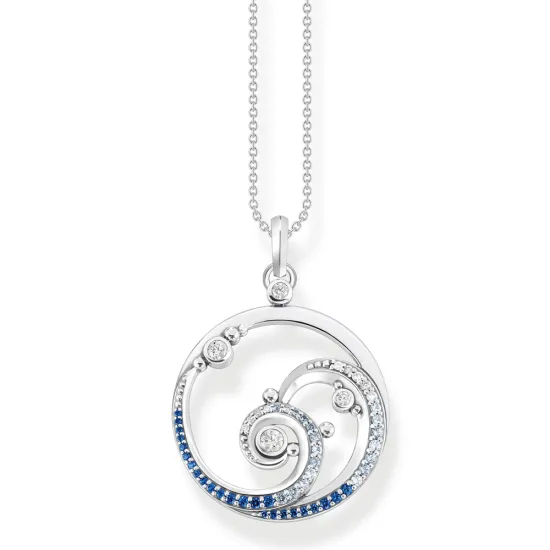 Thomas Sabo Halskette Welle mit blauen Steinen Silber 925 KE2143-644-1-L45V