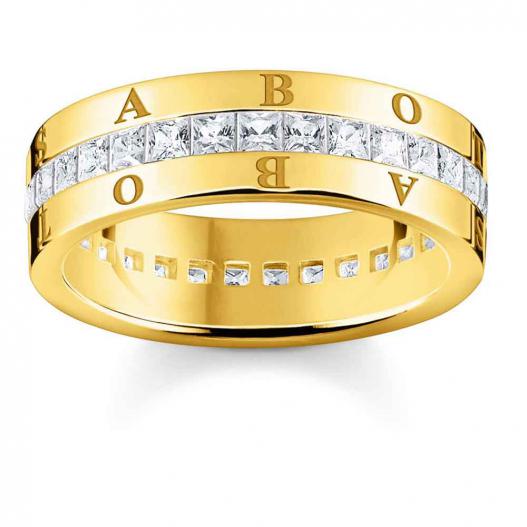Thomas Sabo Ring Bandring Pave Gr. 56 Silber 925 vergoldet TR2361-414-14-56