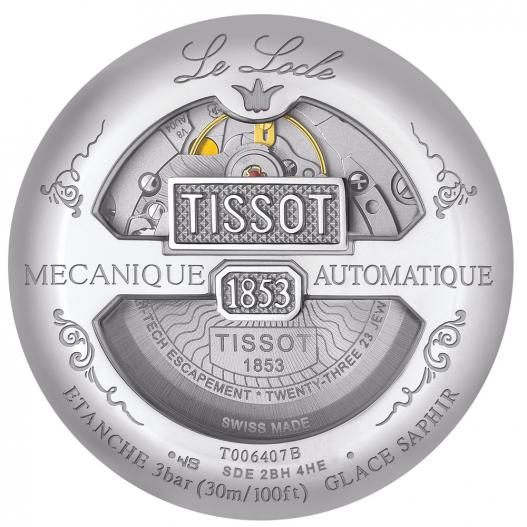 Tissot Automatikuhr Le Locle Power 80 silberfarben schwarz Lederband T006.407.16.053.00