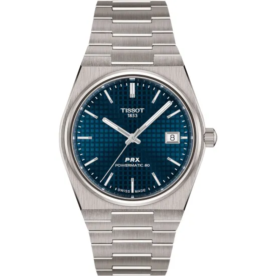 Tissot Automatikuhr PRX Titan Powermatic 80 silberfarben blau T137.807.44.041.00