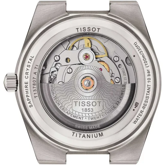 Tissot Automatikuhr PRX Titan Powermatic 80 silberfarben blau T137.807.44.041.00