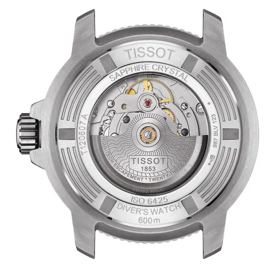 Tissot Automatikuhr Seastar 2000 Power 80 silberfarben schwarz blau T120.607.11.041.01