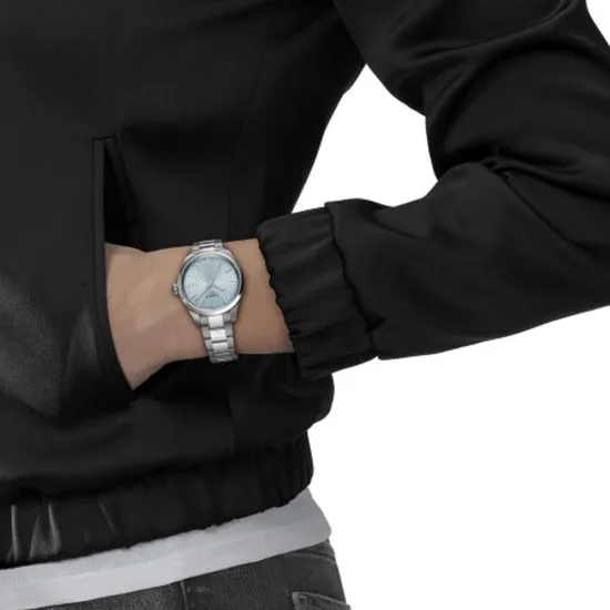 Tissot Damenuhr PR 100 Edelstahl silberfarben eisblau T150.210.11.351.00