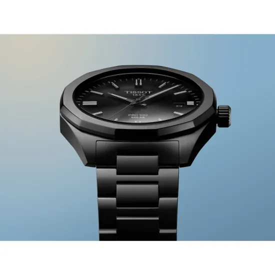 Tissot Herrenuhr PRC 100 Solar Quarz schwarz 39 mm T151.422.33.051.00