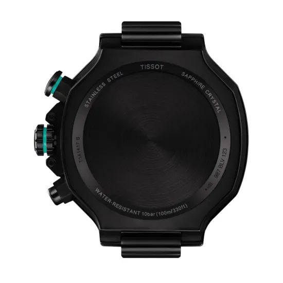 Tissot Herrenuhr T-Race Chronograph Quarz schwarz türkis T141.417.37.051.01