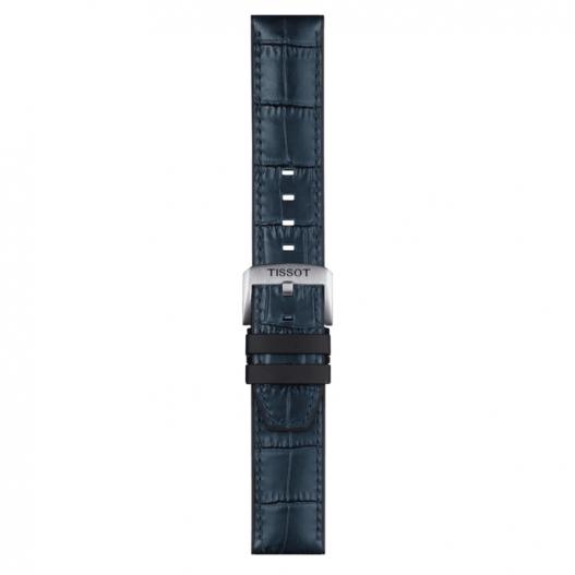 Tissot Leder-Band blau mit silberfarbener Schließe 22 mm T852.046.765