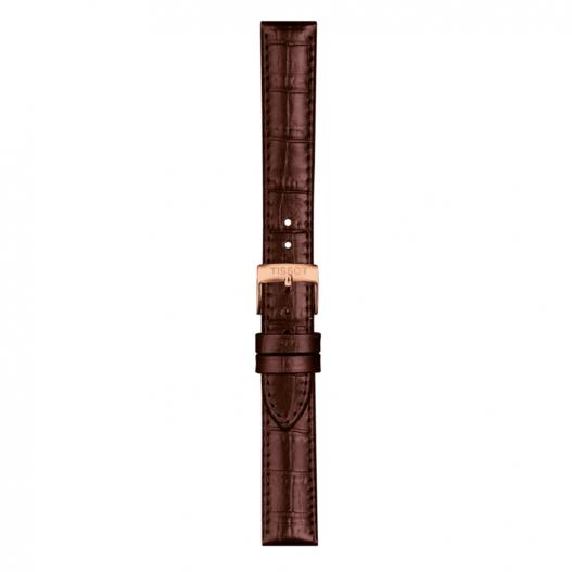 Tissot Leder-Band braun genarbt mit rosegoldfarbener Schließe 15 mm T852.043.042 