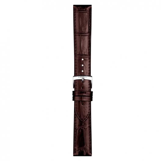 Tissot Leder-Band braun genarbt mit silberfarbener Schließe 20 mm T852.043.013 