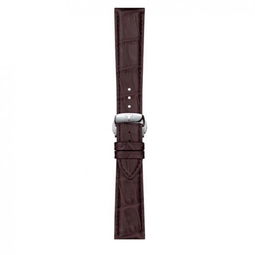 Tissot Lederband braun genarbt mit silberfarbener Schließe 21 mm T852.045.399