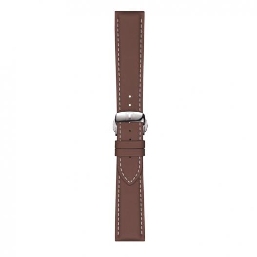 Tissot Leder-Band braun mit silberfarbener Schließe 21 mm T852.044.597