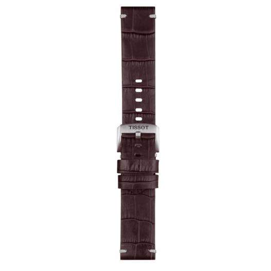 Tissot Leder-Band braun mit silberfarbener Schließe 22 mm T852.046.773