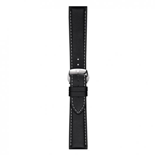 Tissot Leder-Band schwarz mit silberfarbener Schließe 21 mm T852.044.599
