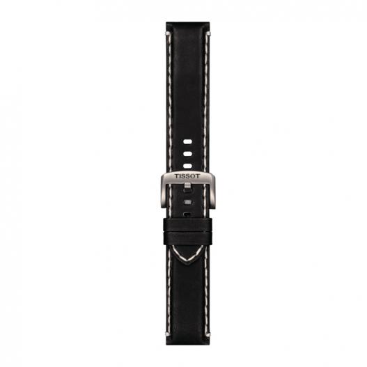 Tissot Leder-Band schwarz mit silberfarbener Schließe 22 mm T852.044.982