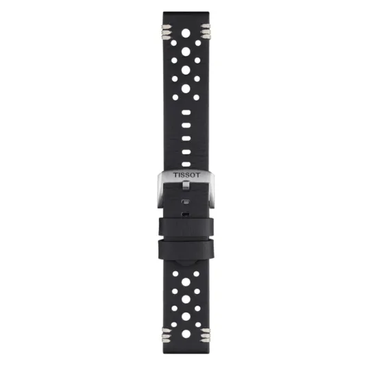 Tissot Leder-Band schwarz mit silberfarbener Schließe 22 mm T852.046.810