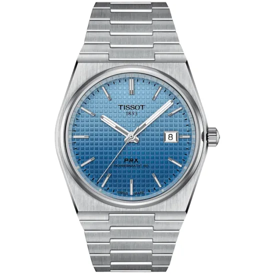 Tissot PRX Powermatic 80 silberfarben eisblau Gradient Chamelion T137.407.11.351.01