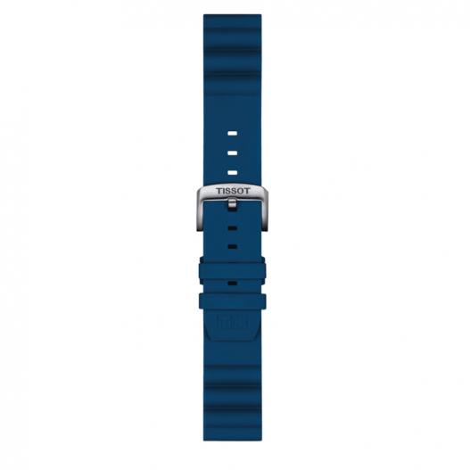 Tissot Silikon-Band blau mit silberfarbener Schließe 22 mm T852.047.175