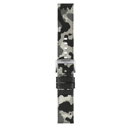 Tissot Textil-Band camouflage mit silberfarbener Schließe 22 mm T852.046.771