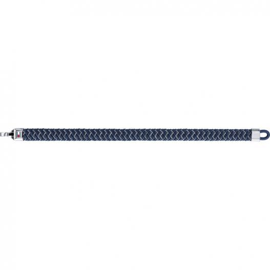 Tommy Hilfiger Herren-Armband Casual Core Lederband blau silbern 2790060