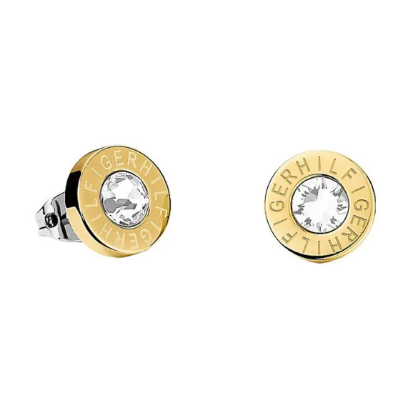 Tommy Hilfiger Ohrstecker goldfarben mit weissem Kristallstein 2700753