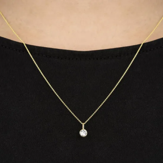 White Sense Anhänger 585 Gelbgold mit Labgrown Diamant 4 mm 4.51.4.2033