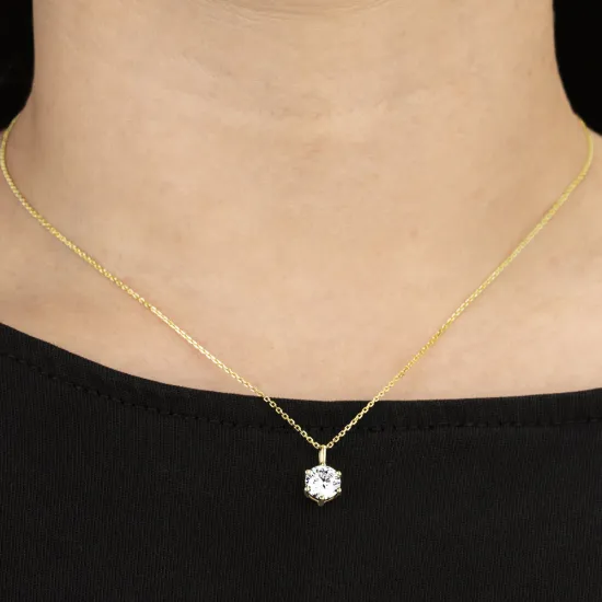 White Sense Anhänger 585 Gelbgold mit Labgrown Diamant 6,50 mm 4.51.4.2038