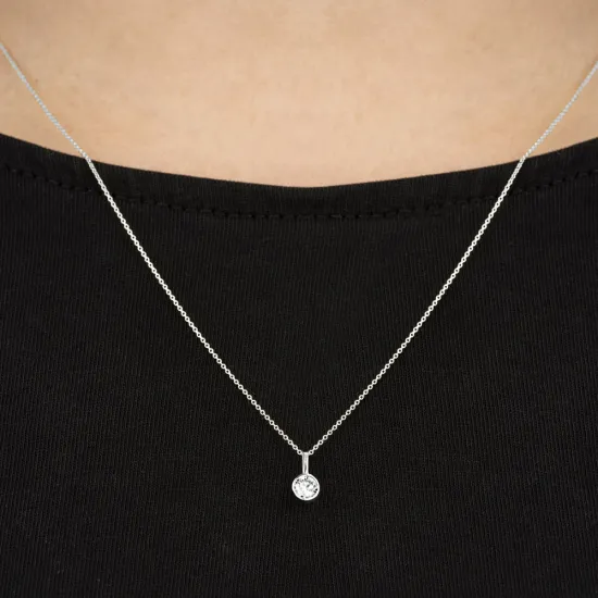 White Sense Anhänger 585 Palladium Weissgold mit Labgrown Diamant 4 mm 4.52.4.2033